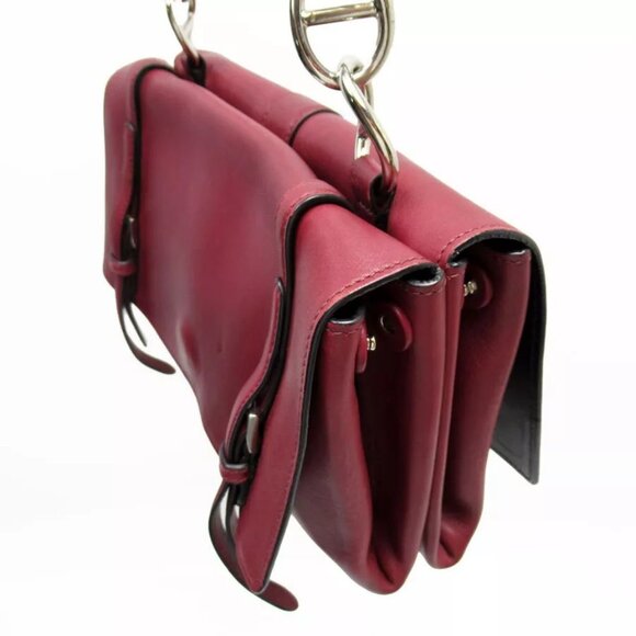 Auth PRADA Shoulder Bag Dark Red leather - Picture 2 of 13